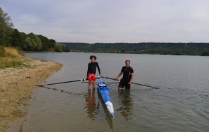 1ère fois en skiff, Heureux les gars.